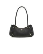 Rosalba Schultertasche mit Reißverschluss auf der schwarzen Oberseite - 28x15x11 cm