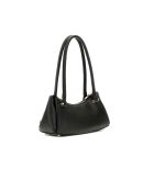 Rosalba Schultertasche mit Reißverschluss auf der schwarzen Oberseite - 28x15x11 cm