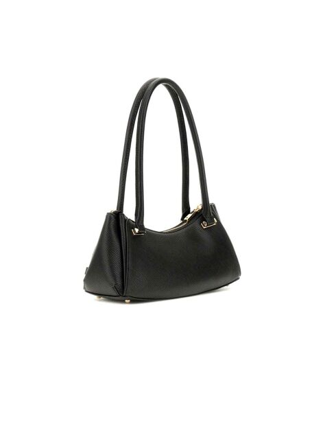 Rosalba Schultertasche mit Reißverschluss auf der schwarzen Oberseite - 28x15x11 cm