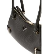 Rosalba Schultertasche mit Reißverschluss auf der schwarzen Oberseite - 28x15x11 cm