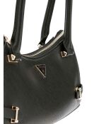 Rosalba Schultertasche mit Reißverschluss auf der schwarzen Oberseite - 28x15x11 cm