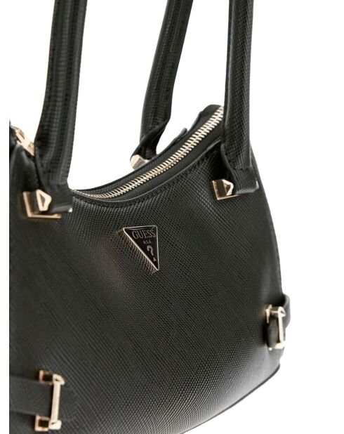 Rosalba Schultertasche mit Reißverschluss auf der schwarzen Oberseite - 28x15x11 cm