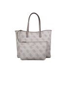 Erenia 2-in-1 grote draagtas met donker taupe logo - 40x20x34 cm