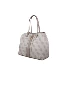 Erenia 2-in-1 grote draagtas met donker taupe logo - 40x20x34 cm