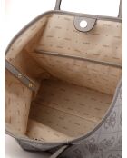 Erenia 2-in-1 grote draagtas met donker taupe logo - 40x20x34 cm