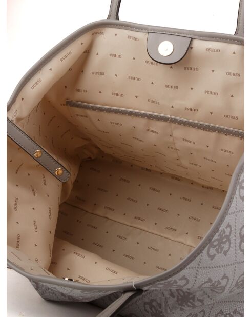 Erenia 2-in-1 grote draagtas met donker taupe logo - 40x20x34 cm