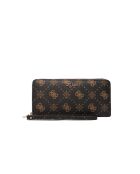 Portefeuille Carrie grand format à fermeture éclair avec logo espresso - 20.5x10x2.5 cm