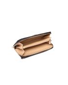 Portefeuille Carrie grand format à fermeture éclair avec logo espresso - 20.5x10x2.5 cm