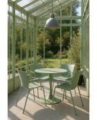 Set van 4 tafelfauteuils in polypropyleen/metaal Montauk kaki groen - 555x57,5