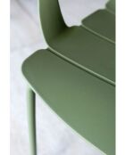 Set van 4 tafelfauteuils in polypropyleen/metaal Montauk kaki groen - 555x57,5