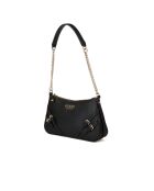 Sac à épaule Bramina à fermeture zippée sur le dessus noir - 25x14x6 cm