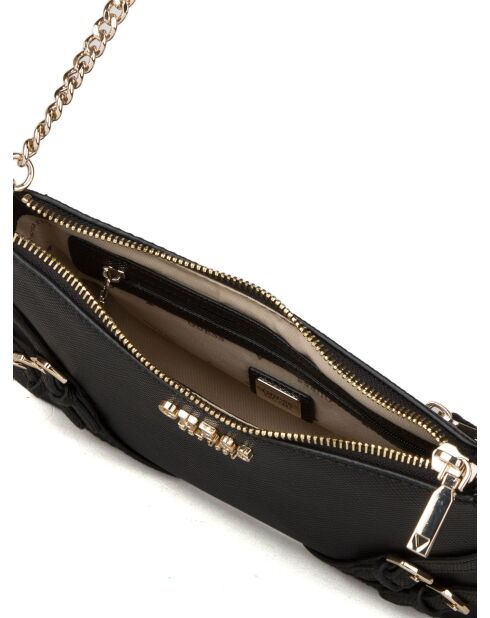 Sac à épaule Bramina à fermeture zippée sur le dessus noir - 25x14x6 cm