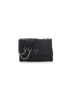 Giully II zwarte converteerbare schoudertas met 2 kleppen - 23x15x7 cm