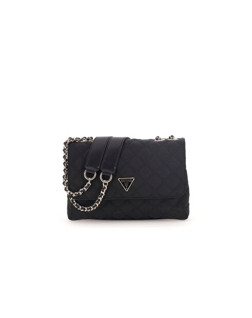 Giully II zwarte converteerbare schoudertas met 2 kleppen - 23x15x7 cm