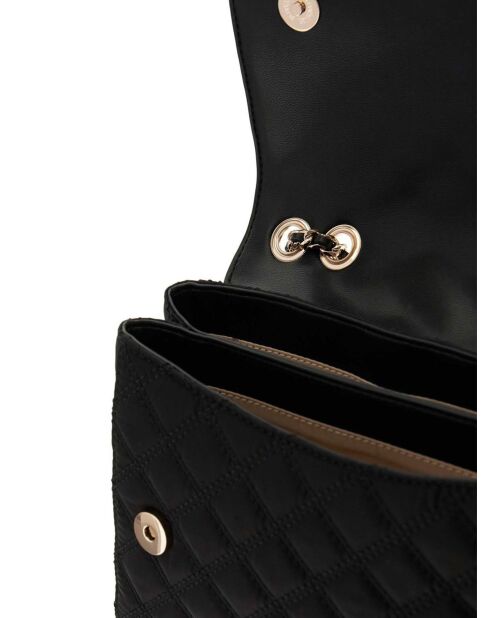 Giully II zwarte converteerbare schoudertas met 2 kleppen - 23x15x7 cm