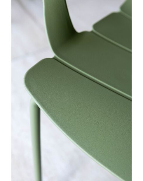 Ensemble de table/4 fauteuils de Table en polypopylène et métal Montauk vert