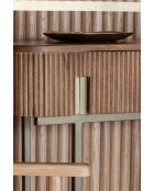 Consola Selma de MDF efecto madera de nogal con patas de metal dorado