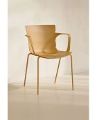 Set van 4 tafelfauteuils in polypropyleen/metaal Montauk oker - 54,5x56,6x80cm