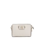 Nastra Mini Crossbody schoudertas met ritssluiting aan de bovenkant, gebroken wit - 20x13,5x6 cm