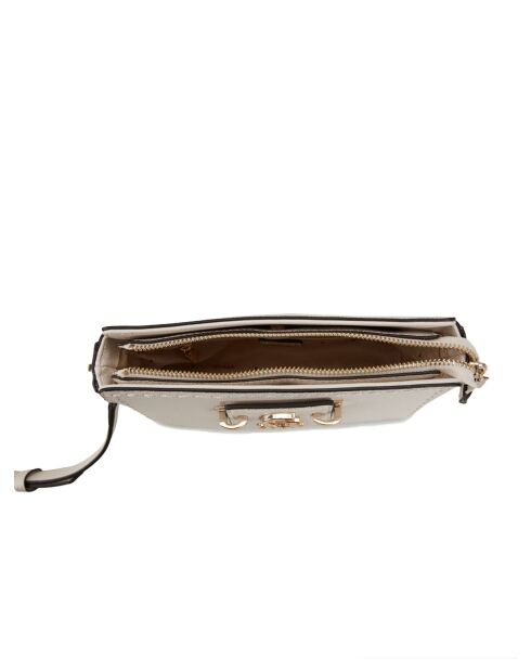 Bandolera Nastra Mini con cremallera en la parte superior, color blanco roto, 20 x 13,5 x 6 cm