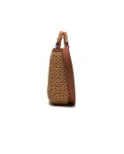 Siria Girlfriend papieren handtas naturel en karamel - 39x23x8 cm