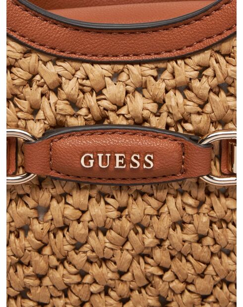 Siria Girlfriend papieren handtas naturel en karamel - 39x23x8 cm