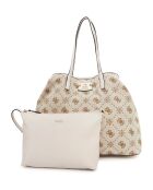 Neda große 2-in-1-Tragetasche mit cremefarbenem Logo — 40 x 36 x 19 cm