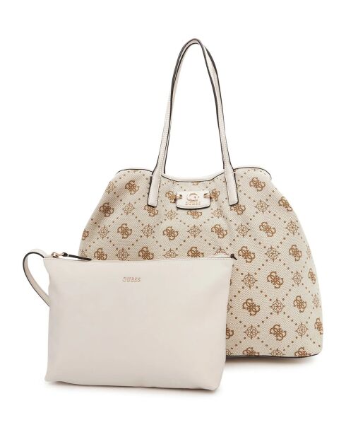 Neda große 2-in-1-Tragetasche mit cremefarbenem Logo — 40 x 36 x 19 cm