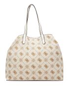 Neda große 2-in-1-Tragetasche mit cremefarbenem Logo — 40 x 36 x 19 cm