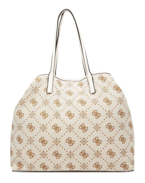 Neda große 2-in-1-Tragetasche mit cremefarbenem Logo — 40 x 36 x 19 cm