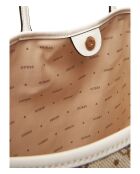 Neda große 2-in-1-Tragetasche mit cremefarbenem Logo — 40 x 36 x 19 cm