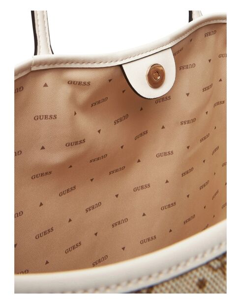 Neda große 2-in-1-Tragetasche mit cremefarbenem Logo — 40 x 36 x 19 cm