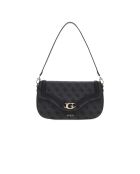 Dea Schultertasche mit Überschlag und kohlefarbenem Logo - 29x15x6 cm