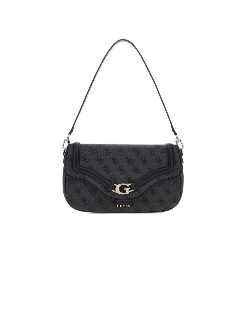 Dea Schultertasche mit Überschlag und kohlefarbenem Logo - 29x15x6 cm