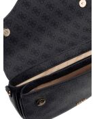 Dea Schultertasche mit Überschlag und kohlefarbenem Logo - 29x15x6 cm