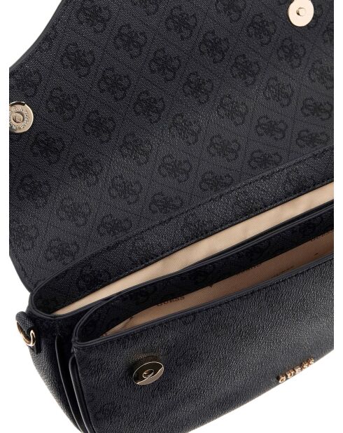 Dea Schultertasche mit Überschlag und kohlefarbenem Logo - 29x15x6 cm