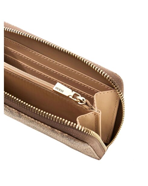 Portefeuille Laurel II SLG moyen à fermeture éclair latte et marron - 14x9x2.5 cm