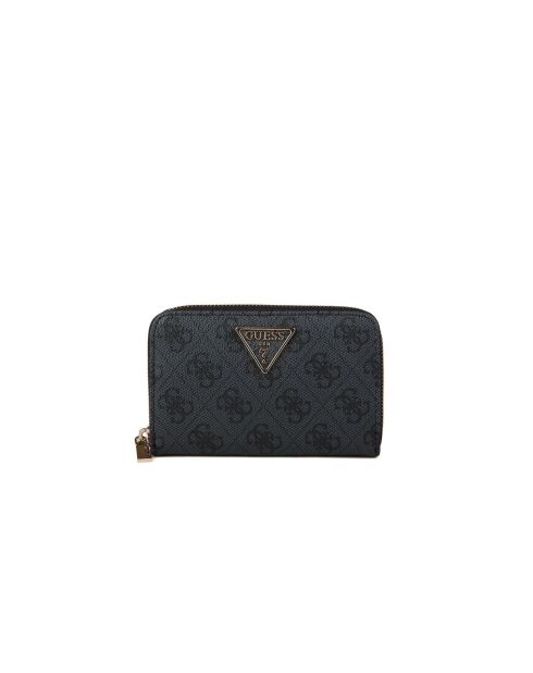 Mittelgroße Geldbörse Laurel II mit Reißverschluss und kohlefarbenem Logo — 14x9x3 cm