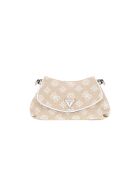 Bandolera Beyza con solapa y logo blanco - 26x14x4,5 cm