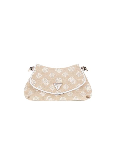 Bandolera Beyza con solapa y logo blanco - 26x14x4,5 cm