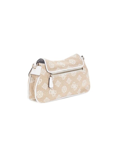 Bandolera Beyza con solapa y logo blanco - 26x14x4,5 cm