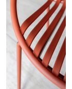 Ensemble de table/4 fauteuils de table polypropylène et métal Calypso brique