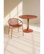 Ensemble de table/4 fauteuils de table polypropylène et métal Calypso brique