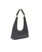 Calista Schultertasche mit Reißverschluss und anthrazitfarbenem Logo - 26x12x8 cm