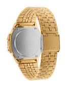 Montre-bracelet unisex numérique en acier inoxydable dorée