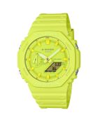 Montre-bracelet homme anadigi en résine jaune fluo