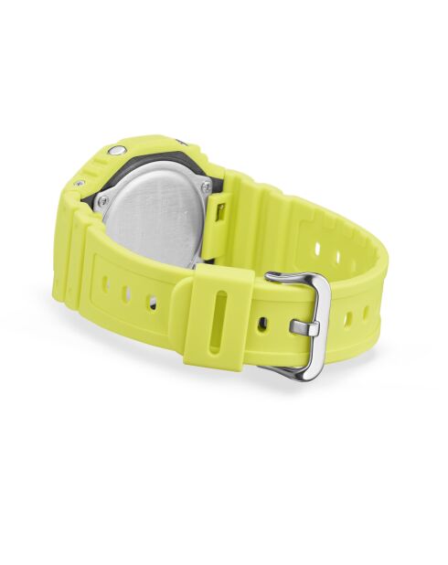 Montre-bracelet homme anadigi en résine jaune fluo