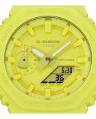 Montre-bracelet homme anadigi en résine jaune fluo
