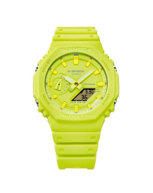 Montre-bracelet homme anadigi en résine jaune fluo
