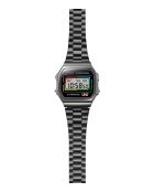 Montre-bracelet unisex numérique en acier inoxydable noire